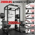 thumbnail image 4 of MITONOS Exercise Power Cage with Pull Up Bar,2000LBS Squat Rack with LAT Pulldown System, Multi-Function Weight Cage Strength Training Machine,Workout Cage with Attachments for Home Gym,RD, 4 of 10
