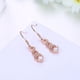 thumbnail image 3 of Pendientes colgantes de circonio cúbico de oro rosa de 14 quilates para mujer, aretes colgantes con forma de infinito, orejas sensibles, cristal, boda, hipoalergénicos JM, 3 of 5