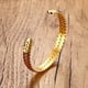 thumbnail image 3 of Hermosa de brazalete abierto con patrón de oreja de adecuado para dorado Hugo Pulsera para mujer, 3 of 8