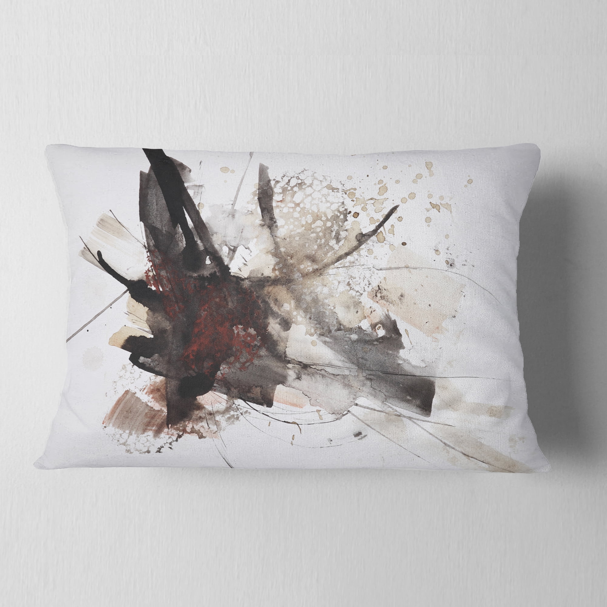Designart Artistic Splash - Landscape Printed Throw Pillow - 12x20