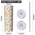 thumbnail image 3 of Pioneer Flower Floral Print Pattern 20oz Skinny Tumbler with Straw & Lid, Double Wall Vacuum Insulated Cup, Leak-Proof, Cup Holder Friendly, Hot 6H Cold 12H, 3 of 6