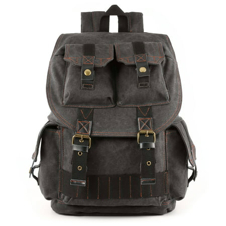 Kattee Fashion Canvas DSLR SLR Camera Case Backpack Rucksack Bag (Deep