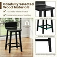 thumbnail image 5 of Topcobe Wood Bar Stools Set of 2 with Solid Back and Seat, Modern Furniture for Living Room-Black, 5 of 9