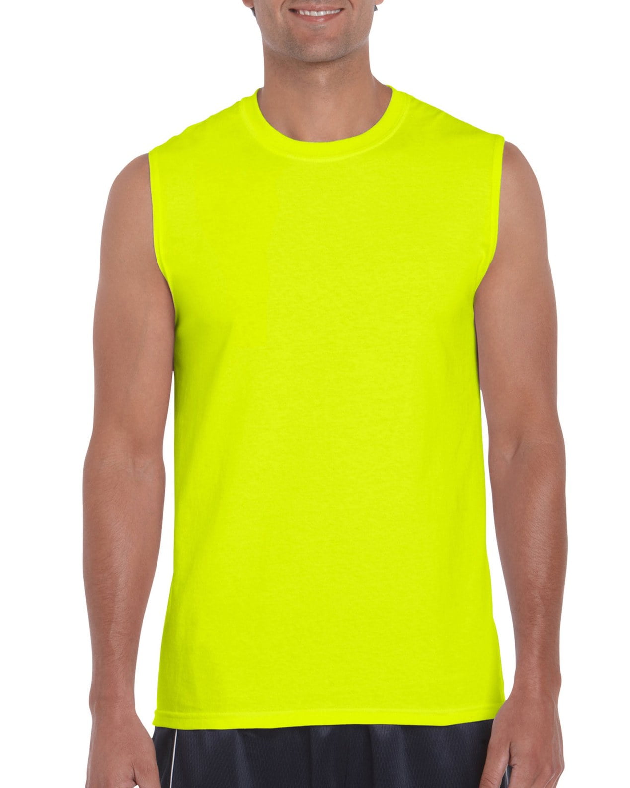 Gildan Adult Ultra Cotton® 6 oz. Sleeveless TShirt SAFETY GREEN