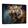 thumbnail image 2 of Designart "Tiger Roaring Majesty composition II" Animals Floater Framed Canvas Art Print, 2 of 7