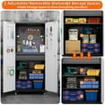 thumbnail image 3 of Aobabo 71" H Metal Garage Cabinet with Wheels with 5 Pegboards & 1 Drawer,Lockable Steel Tool Storage Cabinet for Garage,Home,Office,Warehouse,Assembly Required,Black+Gray, 3 of 12