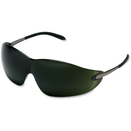 Crews, MCSCRWS21150, BlackJack Metal Alloy Safety Glasses, 1 Each, Chrome Temple,Green Lens,Brass Frame