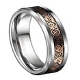 thumbnail image 2 of Wedding Ring For Men & Women 8mm Silver Tungsten Band Rose Gold Celtic Knot, 2 of 3