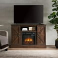 Classic Farmhouse Antique TV Stand with Electric Fireplace Insert for