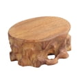 thumbnail image 4 of Base de madera retro, soporte para maceta de piedra, jarrón creativo de madera tallada. Alto, 4 of 9