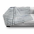 thumbnail image 3 of Harbour Stripe Soft Flannel Fleece Throw Blanket, Abstract Brushstroke Nautical Ocean Horizontal Lines Soft Picture, Cozy Plush for Indoor and Outdoor Use, 50" x 70", Night Blue White, by Ambesonne, 3 of 6