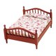 thumbnail image 1 of Mini cama 1/12, modelo de escena DIY, modelo de cama individual, accesorios de decoración para casa de muñecas rojo y rosa, 1 of 8