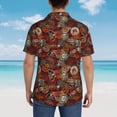 thumbnail image 4 of Balery Coffee Stamp Camisas hawaianas de manga corta para hombre, camisas playeras de corte holgado, camisas de vacaciones con botones,Large, 4 of 7