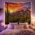 thumbnail image 2 of Saguaro Cactus in Sonoran Desert at Sunset Against Rugged Majestic Vintage for Nature Lovers Desert Landscape Art Housewarming Gift Tapestry Wall Hanging for Bedroom and Living Room, 2 of 7