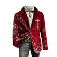 thumbnail image 6 of qolati Christmas Blazer for Men Vintage Corduroy Suit Jacket Xmas Graphic One Button Holiday Party Jackets Work Blazers with Pockets Red XXXXL, 6 of 7