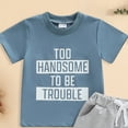 thumbnail image 4 of NIEWTR Toddler Summer Pajamas Set For 12-18 Months Baby Boy Toddler Summer Outfit Waffle Striped Short Sleeves T-shirt Elastic Waist Shorts 2 Piece Short Set Short Sets Summer Dailywear Set, 4 of 4