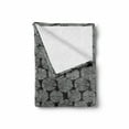 thumbnail image 2 of Geometric Soft Flannel Fleece Throw Blanket, Traditional Woodblock Eastern Folk Motifs with Circular, Cozy Plush for Indoor and Outdoor Use, 60" x 80", Charcoal Grey and White, by Ambesonne, 2 of 6