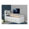 thumbnail image 2 of HomeStock Tuskan Temptations Solid Pine Twin Captains Bookcase Bed with 12 spacious underbed drawers in Casual White, 2 of 9