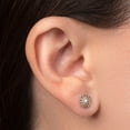 thumbnail image 2 of Aretes de oro 14k GIALLO Broquel Girasol de oro blanco brillante y oro amarillo mate, 2 of 4