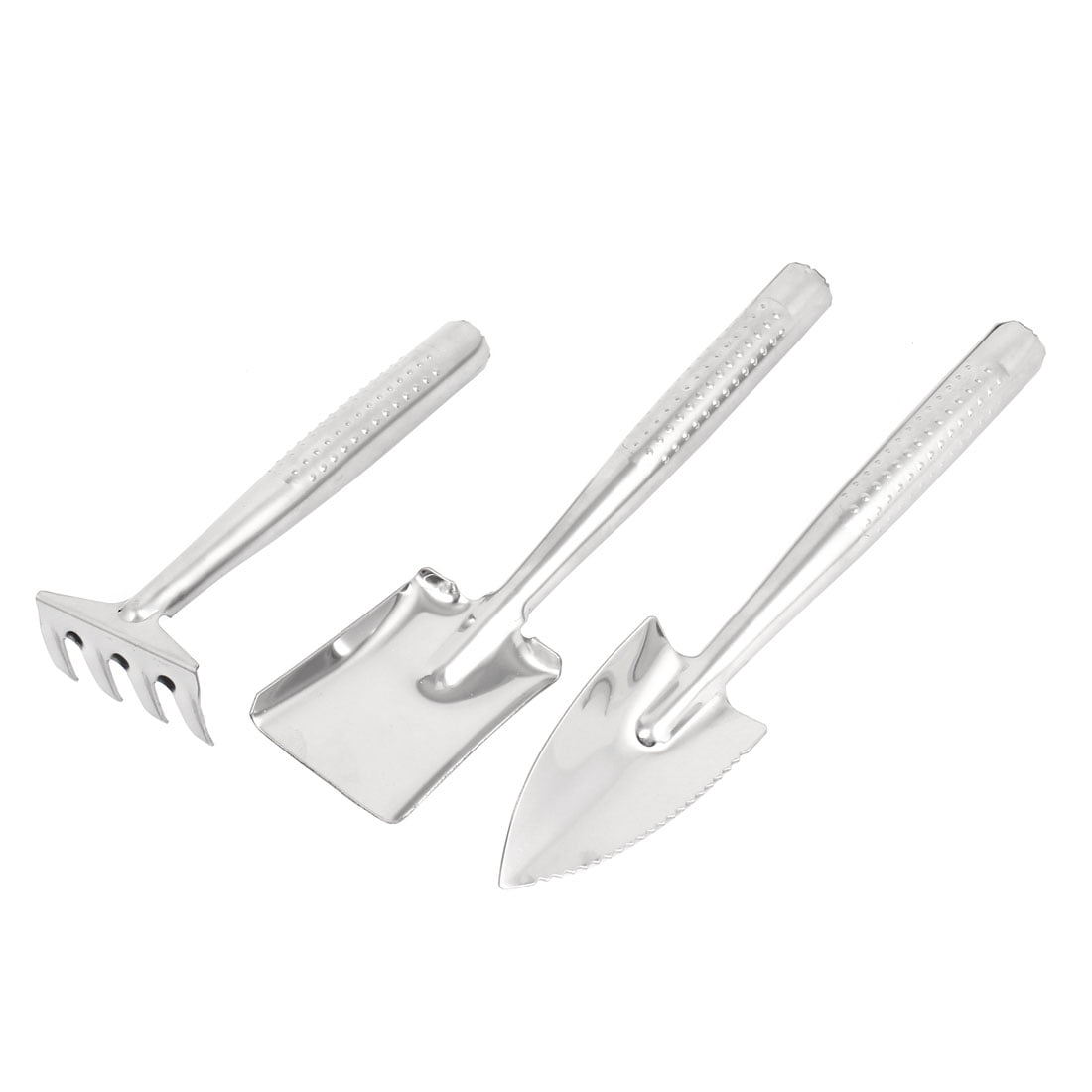 Unique Bargains Home Garden Plant Metal Shovel Rake Spade Gardening Tools Set 3 Pcs by