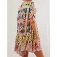 thumbnail image 4 of SUNSIOM Femmes Boho Mini Robe d'Été Floral Manches Courtes V Cou Fluide Décontracté Robes de Plage avec Poches, 4 of 7