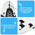 thumbnail image 6 of Topcobe 6 Feet Surfboard with 3 Detachable Fins, Standup Paddle Board for Adults and Youth, Wide Stable Design, White, 6 of 9