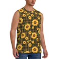 thumbnail image 2 of Daiia Vintage Plaid Sunflower Printed Men's Tank Tops,Casual Soft Sleeveless Gym Muscle Shirts Bodybuilding Tee-Small, 2 of 8