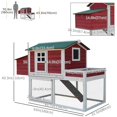 thumbnail image 3 of PawHut 63" Chicken Coop Wooden Hen House Rabbit Hutch Poultry Cage Pen Outdoor Backyard With Garden Box, Run Area, Nesting Box Brown, 3 of 10