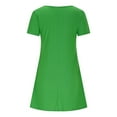 thumbnail image 5 of Spazoro Little and Big Girls Dresses, Solid Color V-Neck Short Sleeve with Pockets Casual Dresses for Girls Green Size 9 T, 5 of 7