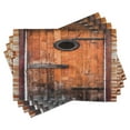 thumbnail image 1 of Ambesonne Antique Place Mats Set of 4, Pine Wood Windows, Standard Size, Caramel Brown, 1 of 6