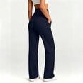 thumbnail image 5 of Admvng Womens Pants Solid Casual Elastic Waist Yoga Workout Leggings, 5 of 8