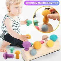 JZCHUNTOY Wooden Simulated Mushroom Picking Game – Focus Training Toy for Kids