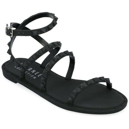 

Journee Collection Womens Saphira Multi Strap Studded Jelly Sandal