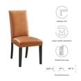 thumbnail image 6 of Modway Parcel Dining Faux Leather Side Chair in Tan, 6 of 8