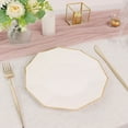thumbnail image 4 of BalsaCircle 25 White 9" Disposable Paper Salad Plates Gold Trim Tableware Decorations, 4 of 7