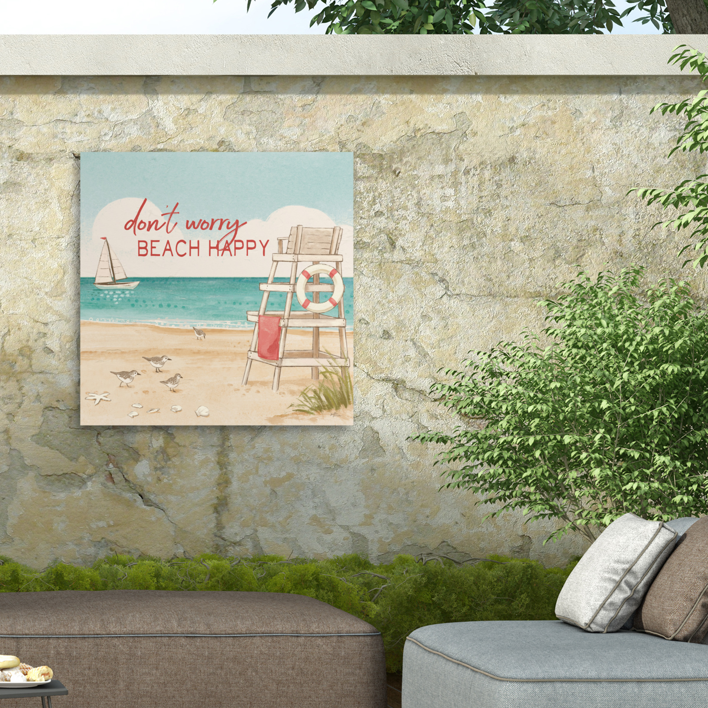 Janelle Penner 'Beach Time III' Outdoor Canvas 24x32