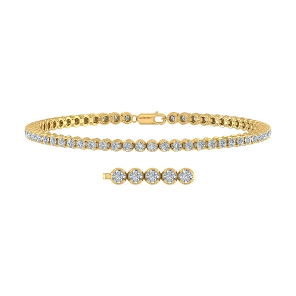 2 Carat Diamond Tennis Bracelet in 14K Yellow Gold (7.5 Inch) (I1-I2 Clarity)