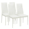thumbnail image 2 of Kepooman Modern PU Dining Chairs Set of 4, Texture High Backrest Dining Chairs, kitchen Side Chairs for Kitchen Living Room Bedroom, White, 2 of 13