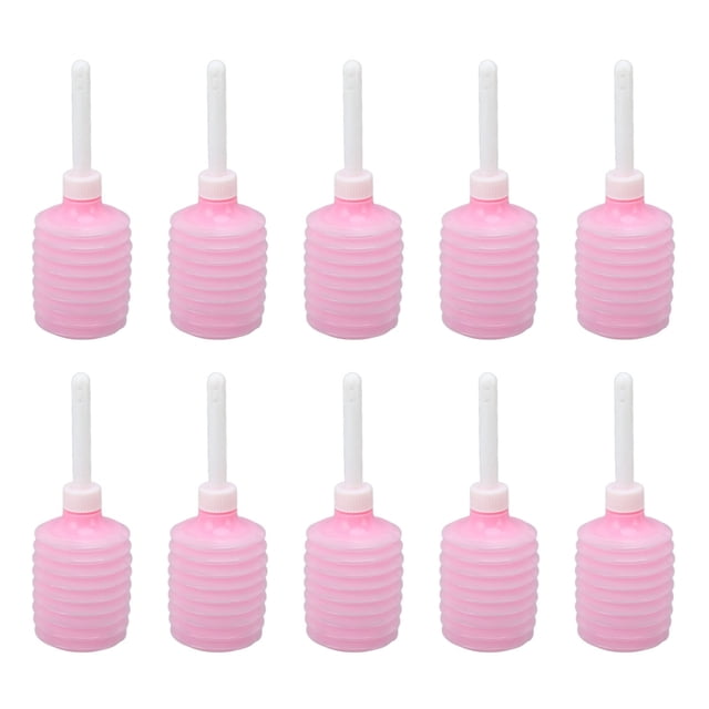 Juego de ducha vaginal y anal de 200 ml, 10 perillas de enema rosas, botellas de agua desechables para higiene personal