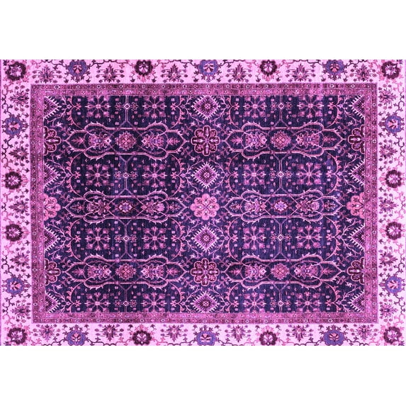 Ahgly Company Indoor Rectangle Abstract Purple Modern Area Rugs, 2' x 5'