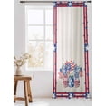 thumbnail image 3 of Sheer Curtains 84 Inches Long, Independence Day Semi Sheer Curtains Light Filtering Window Treatment, Red Blue Flowers Patriotic Star Stripes Privacy Voile Drapes for Living Room Bedroom 52x84 Inch, 3 of 7