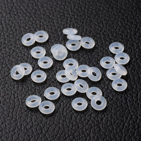 Rubber O Rings Donut Spacer Beads Fit European Clip Beads Clear 6x2mm Hole: 3mm
