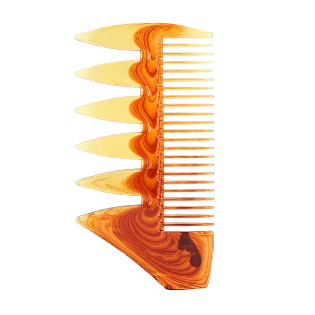 Peine De Aceite Para El Cabello, Peine De Peluquería Portátil Para Hombres, Peine De Peluquería Con Dientes Grandes Y Anchos, Peine De Peinado Con Mango Largo, ámbar ANGGREK Otros