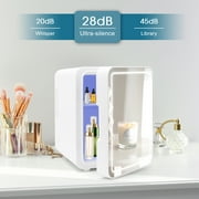 NISHCON Skincare Fridge, LED Personal Beauty Fridge, 4L Makeup Mini Fridges Mirrored Door, White