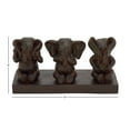 thumbnail image 5 of 12" x 6" Brown Polystone Elephant Sculpture, by DecMode, 5 of 10