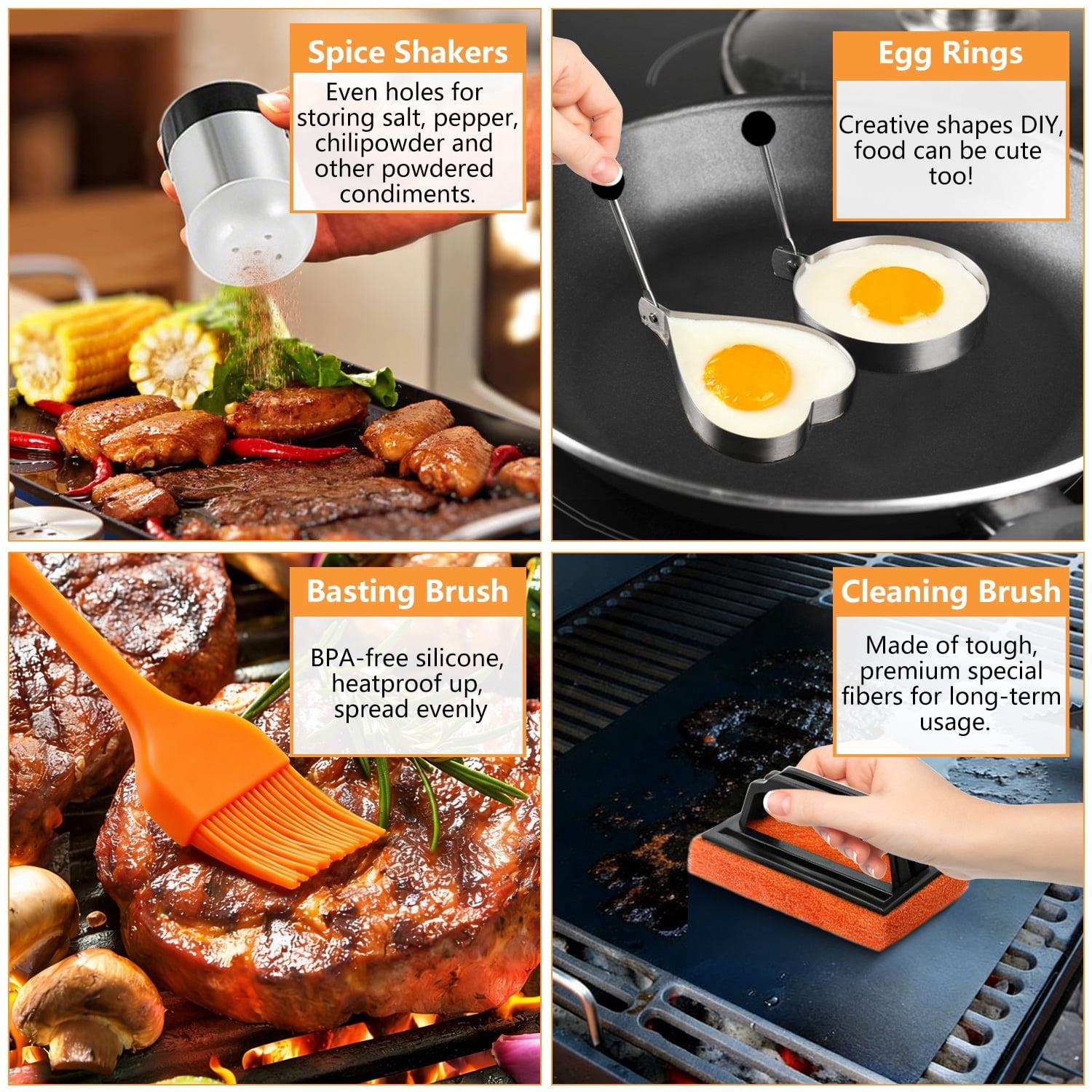 28 pcs Griddle Accessories Kit, Flat Top Grill Tools for Blackstone and Camp Chef, Enlarged Grill Spatula Set with Basting Cover, Scraper, Burger Press Patty Maker for Outdoor Barbecue