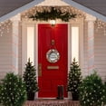 thumbnail image 4 of 1 pieza de casa de dulces de jengibre marrón con diseño de copos de nieve de Navidad, árbol de Navidad, corona de madera para porche, letrero retro con impresión colgante, 4 of 4