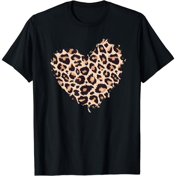 Leopard Cheetah Animal Print Heart T-Shirt