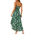 thumbnail image 3 of INSPIRE CHIC Women's 2024 Summer Spaghetti Strap Wrap V Neck Ruffle High Low Hem Sleeveless Floral Dress, 3 of 5