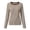 Brown, variant on Womens Tops Long Sleeve Striped Crew Neck Slim Fit Knit Tee with Ribbed Cuffs Size L